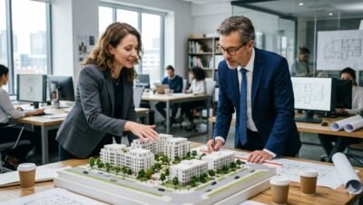 Uma profissional realiza a consultoria em gestão ambiental.